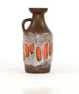 Bilden visar Strehla Keramik 1302 Fat Lava vas – 1960-tal GDR helhet