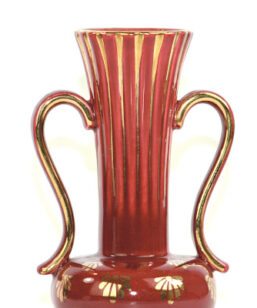 Bilden visar Arthur Percy – Röd Rubin vas 1054 dekor Eugen Trost detalj