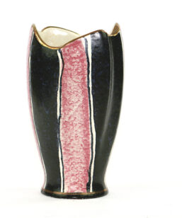 Bay Keramik 558/17 retro-vas rosa svart och guld