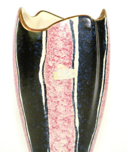 Bay Keramik 558/17 retro-vas rosa svart och guld detalj